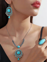 Bohemian Turquoise Earrings Necklace And Ring