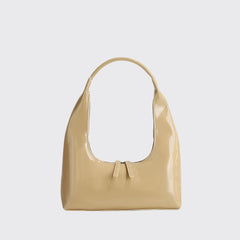 Beige Retro Baguette Bag