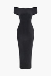 Solid Off The Shoulder Maxi Dress