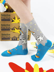 Cute Cartoon Meow Meow Mid-Calf Socks