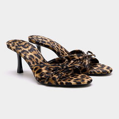 Leopard Bow Strap Heels