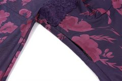 Floral Sheer Sleeves Romantic Cocktail Dress