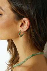 18k Gold Plated Exotic Gem Earrings Gold