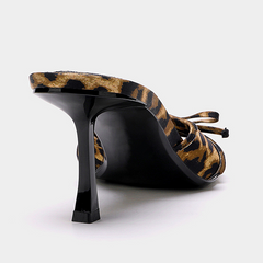 Leopard Bow Strap Heels
