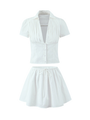Sheryl Shirt Blouse & Skirt Set