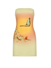 Thora Butterfly Strapless Mini Dress