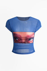 Eye Print Mesh T-shirt