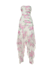 Haley Strapless Floral Dress