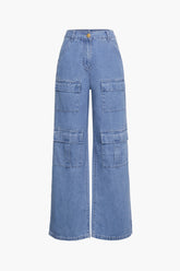 Boyfriend Flap Pocket Straight Leg Cargo Jeans