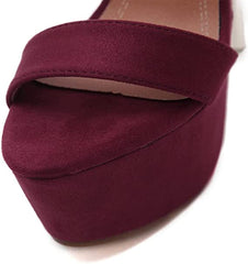 Burgundy Stiletto Heels With Gold Ankle Straps