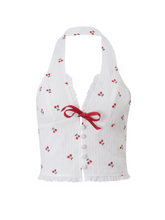 Delphine Cherry Print Corset Top