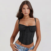 Lace Panel Lace-Up Camisole