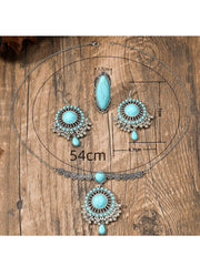 Bohemian Turquoise Earrings Necklace And Ring