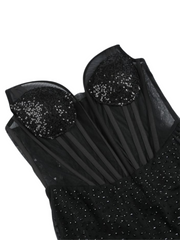 Silvana Mesh Rhinestone Corset Mini Dress