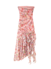 Brystal Mesh Floral Midi Dress