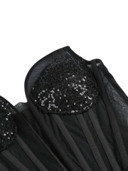 Silvana Mesh Rhinestone Corset Mini Dress