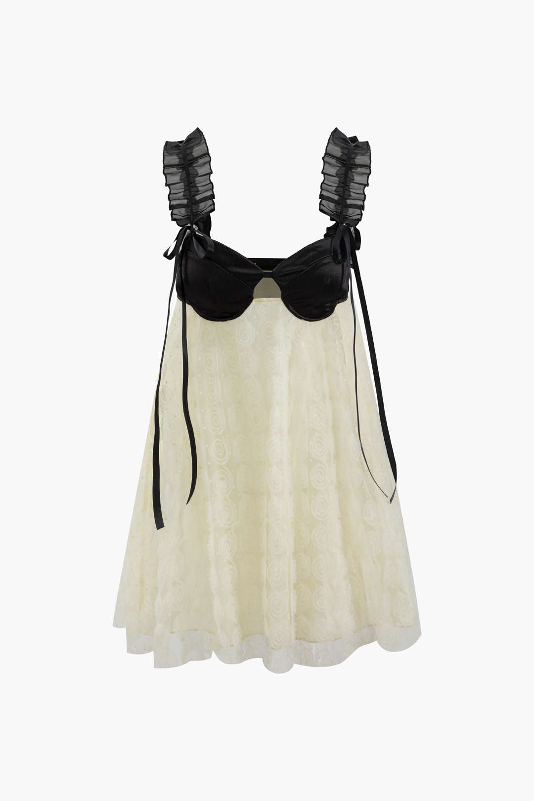 Frill Strap Floral Lace Backless Mini Dress Aesvs Frill Strap Floral Lace Backless Mini Dress Aesvs