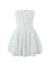 Pearl Strapless Floral Corset Mini Dress