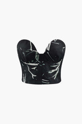 Printed Strapless Bustier Top