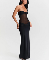 Knotted Mesh Strappy Midi Dress