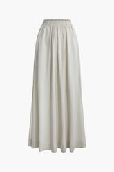 Linen High Waist Maxi Skirt