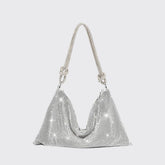 Silver Rhinestones Evening Clutch Bag