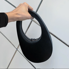 Black Shoulder Bag With Sleek Silver Accents