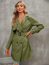 Waterfall Collar Double Breasted Trench Coat