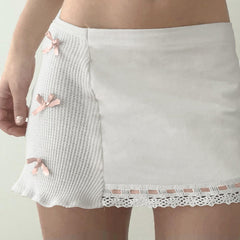 Karla Knit Bow Mini Skirt