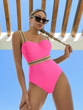 Patchwork Romantic Scalloped Underwired One Piece Swimwear