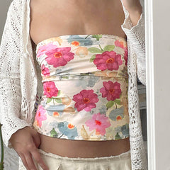 Sila Floral Mesh Tube Top