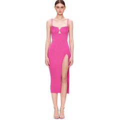 Maya Bandage Slit Midi Dress