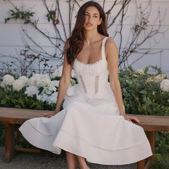 A-Line Elegant Lace Splicing Dress