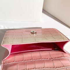 Sonya Mini Square Bag with Heart Chain