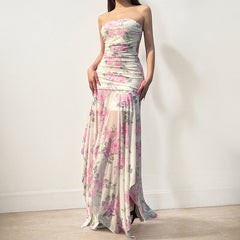 Haley Strapless Floral Dress