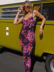 Alina Floral Mesh Maxi Dress
