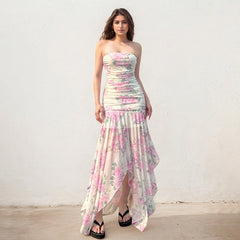 Haley Strapless Floral Dress