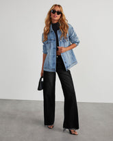 Washed Loose Casual Straight Wide-Leg Mopping Pants