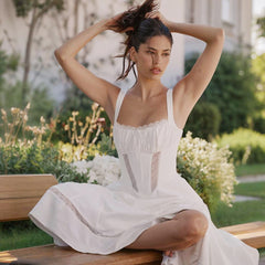 A-Line Elegant Lace Splicing Dress