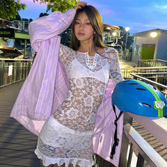 Dulce Long Sleeve Lace Mini Dress