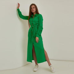 Green casual large size loose dress