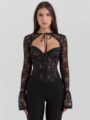 Saige Lace Corset Top Set