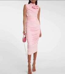 Ofelia High Neck Midi Dress