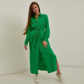 Green casual large size loose dress