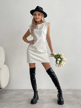 cotton white sleeveless simple dress