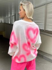 Loose casual printing knitted Sweatshirt