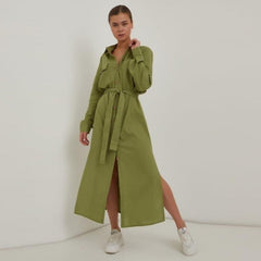 Green casual large size loose dress