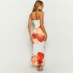 Lily Floral Print Strapless Maxi Dress