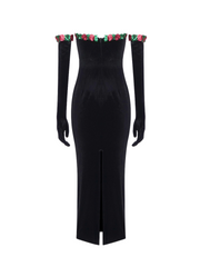 Rosetta Embellished Velvet Maxi Dress