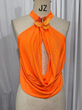 Orchid Halter Drape Neck Top